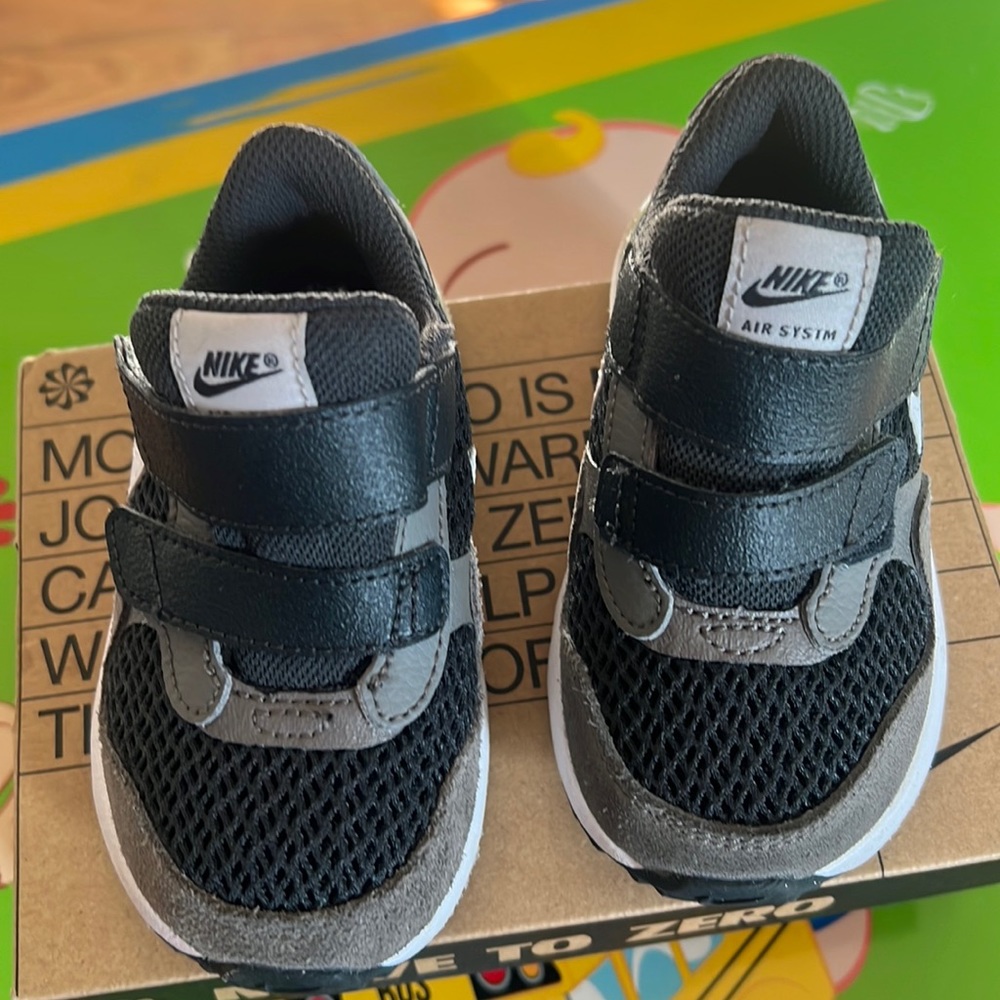 Black and Grey Velcro Nike Airmax sneakers